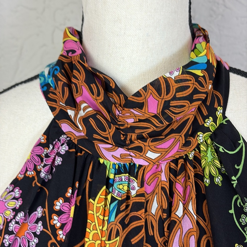 Trina Turk Diba Scarf Print Halter Sheath Dress - Picture 6 of 12